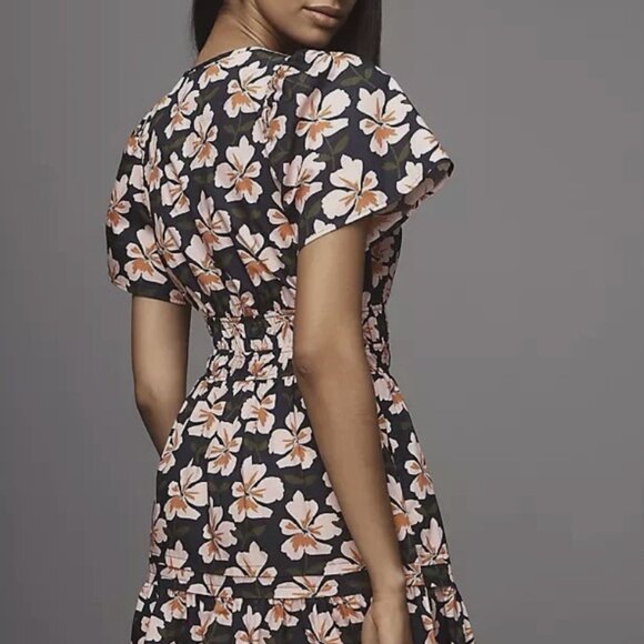 🌸 Anthropologie The Somerset Mini Dress - Floral: Navy and Pink - L - Picture 2 of 8